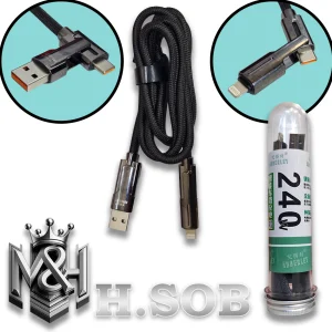 کابل شارژ 240W چندکاره Type-C / USB / Lightning